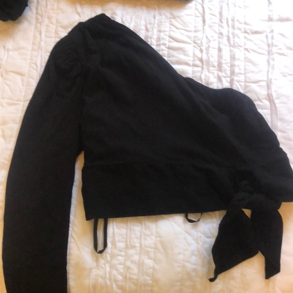 Black one shoulder top